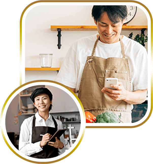 スマホで注文している様子