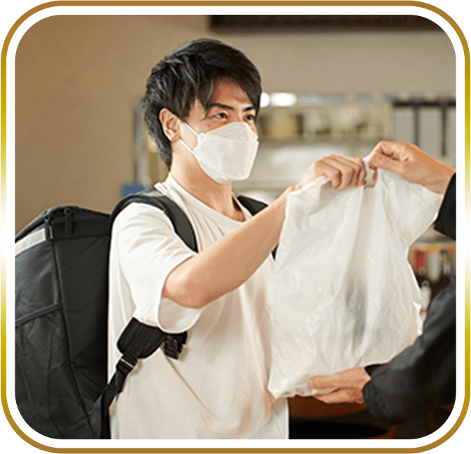 配達している様子